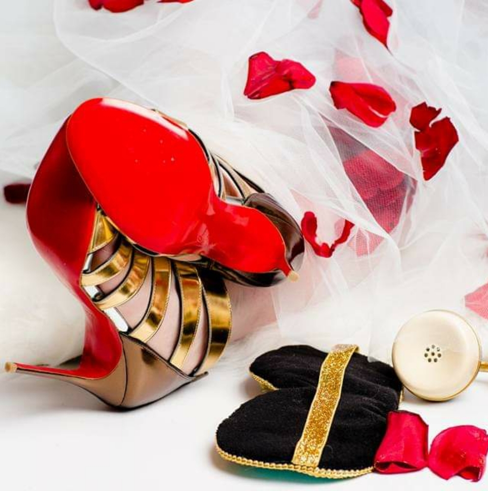 Christian Louboutin caged sandal bootie